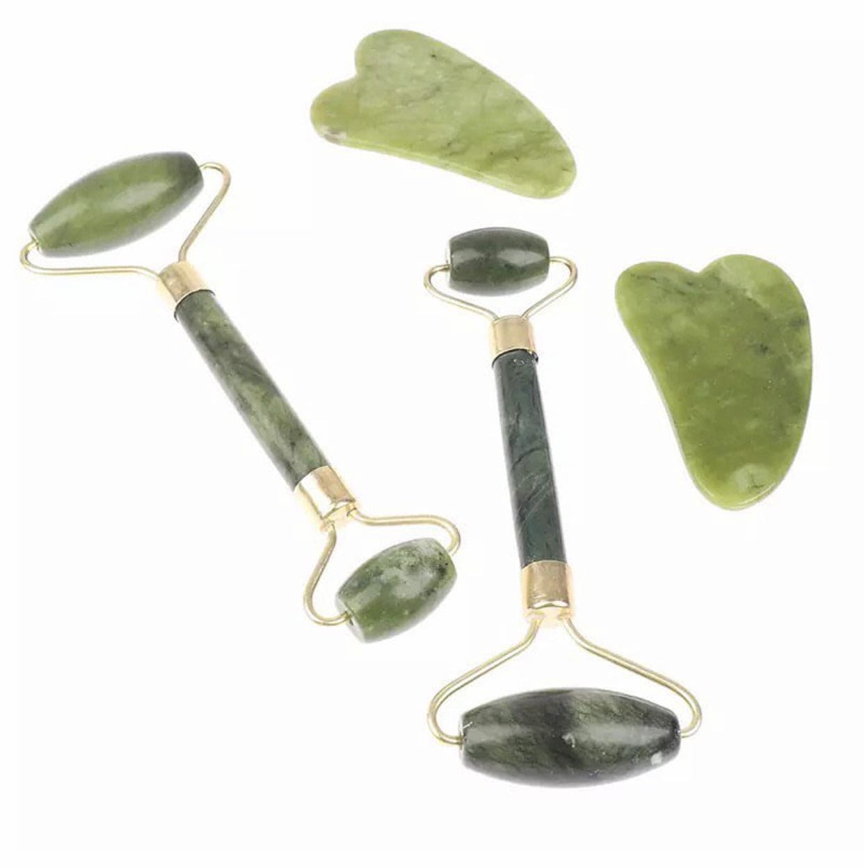 Jade Roller Massager With Face Lifting Guasha Stone, Jade Stone Facial Roller, Dual-Sided Face Massager, Muscle Relaxing Jade Roller Jade Roller Massager With Face Lifting Guasha Stone, Jade Stone Facial Roller, Dual-Sided Face Massager, Muscle Relaxing Jade Roller